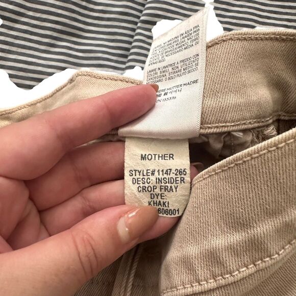 MOTHER The Insider Fray Crop Khaki Tan Sz 26 - Picture 7 of 7